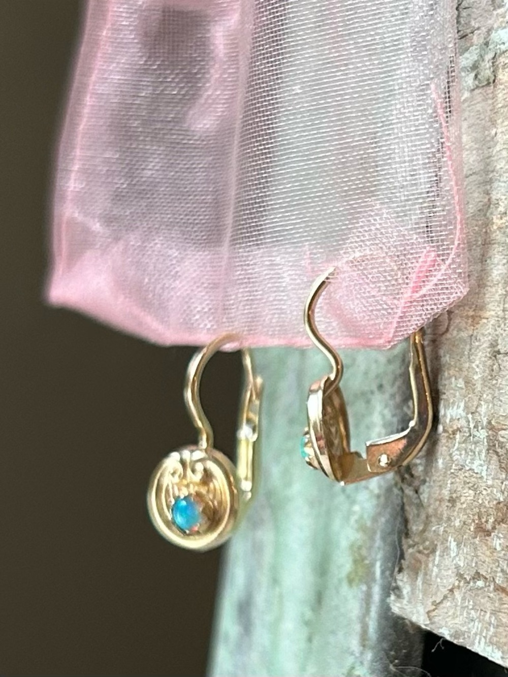14k Opal Earrings - Picture 7 of 14